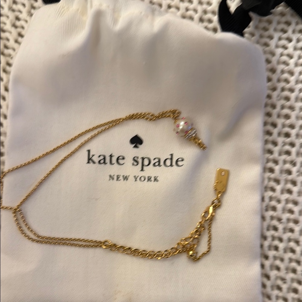 Kate Spade Gold Necklace with Cupcake Pendant